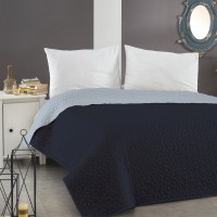 Prekrivač štepani 200x220cm za franc. krevet teget/sv. plavi