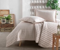 Prekrivač za jedan krevet sa jastučnicom Pedra V1 bež Clasy