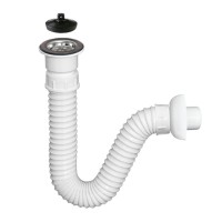 Fleksibilni sifon za lavabo jednodjelni sa čepom i rozetnom Texoflex