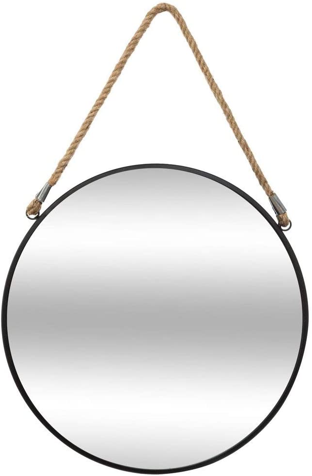Ogledalo fi 38cm sa konopom crno Atmosphera Createur Dinterieur
