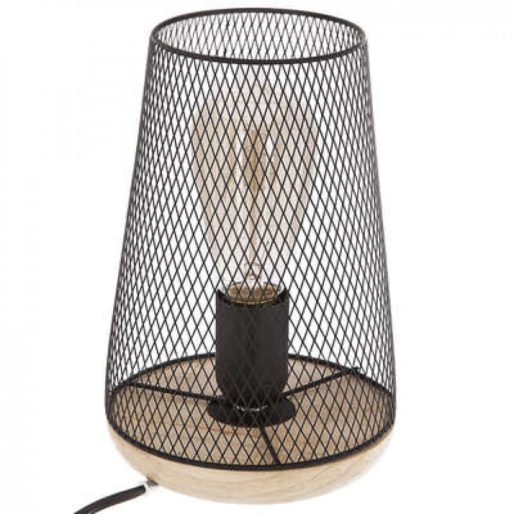Stona lampa Zely 1x40W E27 23cm crna/boja drveta Atmosphera