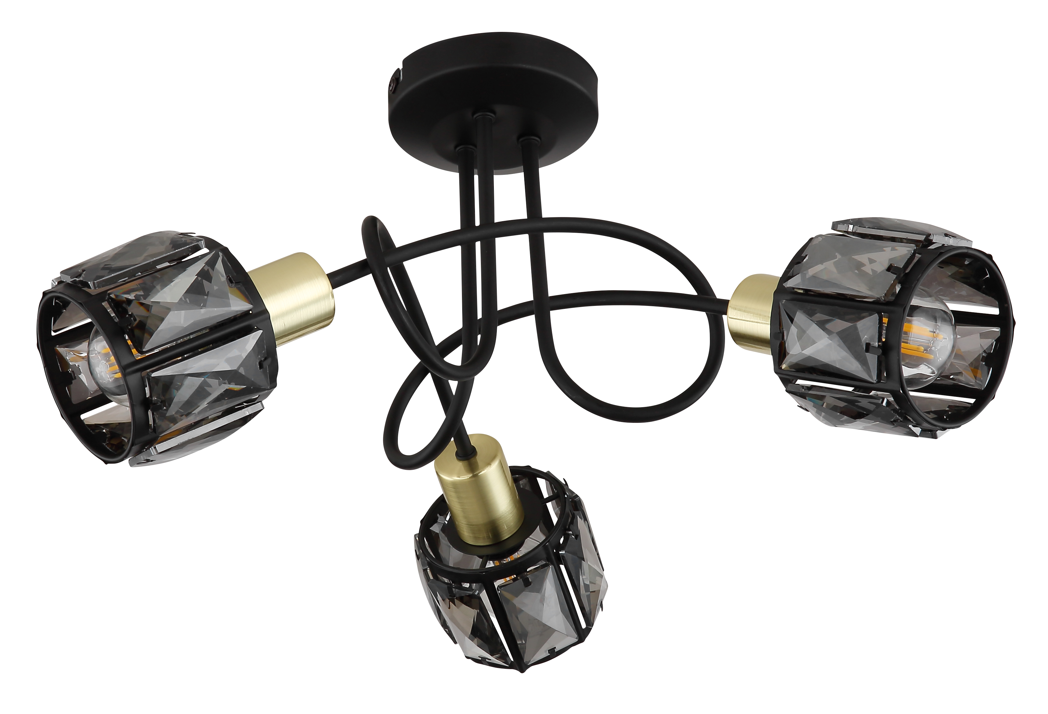 Plafonska svjetiljka Indiana E14 3x40W crna/boja zlata Globo