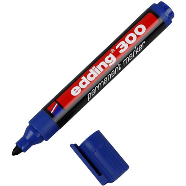 Marker Permanent 1.5-3mm Edding 300 zaobljeni plavi