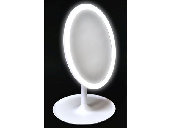 Ogledalo stono sa  LED osvjetljenjem 31.5x18cm bijelo Tendance