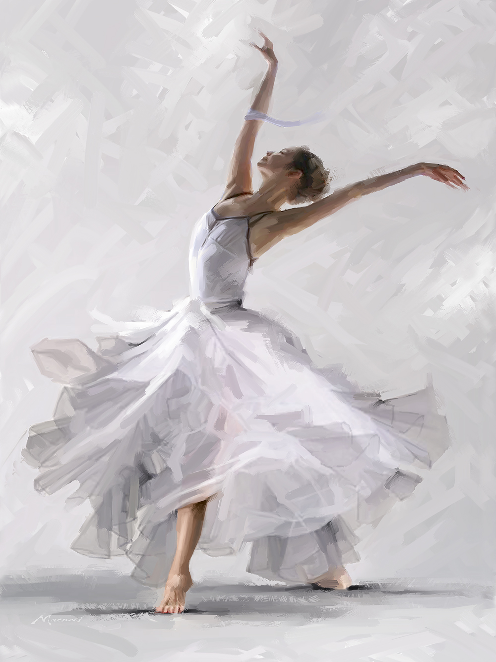 Print slika Canvas Watercolor ST399 Dancer2 75x100cm