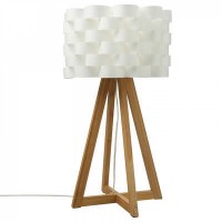 Stona lampa Moki 1x40W E14 55.5cm bijela/boja drveta Atmosphera