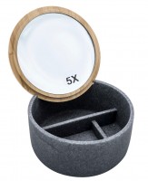 Kutija za kozmetiku sa ogledalom Superior fi 13.5x6.7cm siva