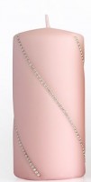 Svijeća Bolero mat puder roza fi 7x18cm Artman