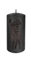 Novogodišnja svijeća Deer fi 7x14cm crna Artman