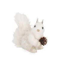 Dekor. novog. figura-Lesley vjeverica sa šišarkom bijela Bizzotto