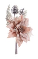 Dekor. cvijet-Božićna zvijezda sa šišarkama 31cm braon Bizzotto