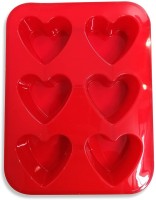 Silik. kalup za 6 kolača u obliku srca 17x25x3.4cm crveni Juliette