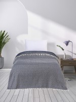 Prekrivač za franc. krevet 200x230cm svijetlo plavi/bijeli Luxtouch