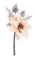 Dekor. cvijet-Božićna zvijezda sa šišarkama 31x18cm Bizzotto