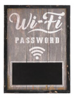 Tabla za zid - natpis WIFI password 30x40cm crna M-Casa collection