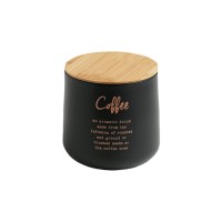 Doza za kafu okrugla sa poklopcem od bambusa Mopita