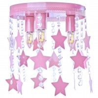 Dječija plafonska svjetiljka Star 3xE27 60W roza Milagro
