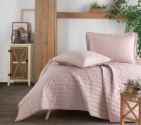 Prekrivač za jedan krevet sa jastučnic. Pedra V3 puder roza Clasy